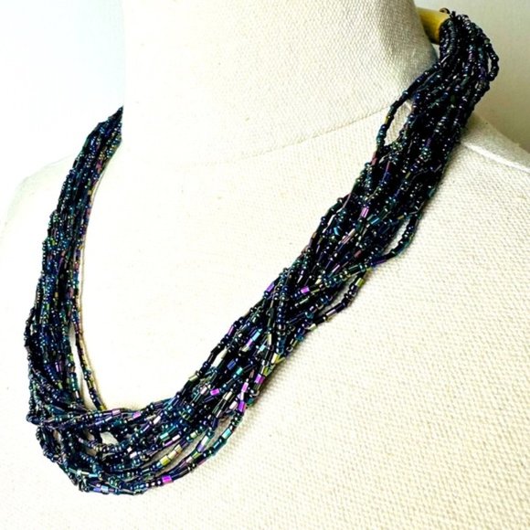 Vintage Multi Colour Multi Strands Gorgeous Necklace - Picture 2 of 9
